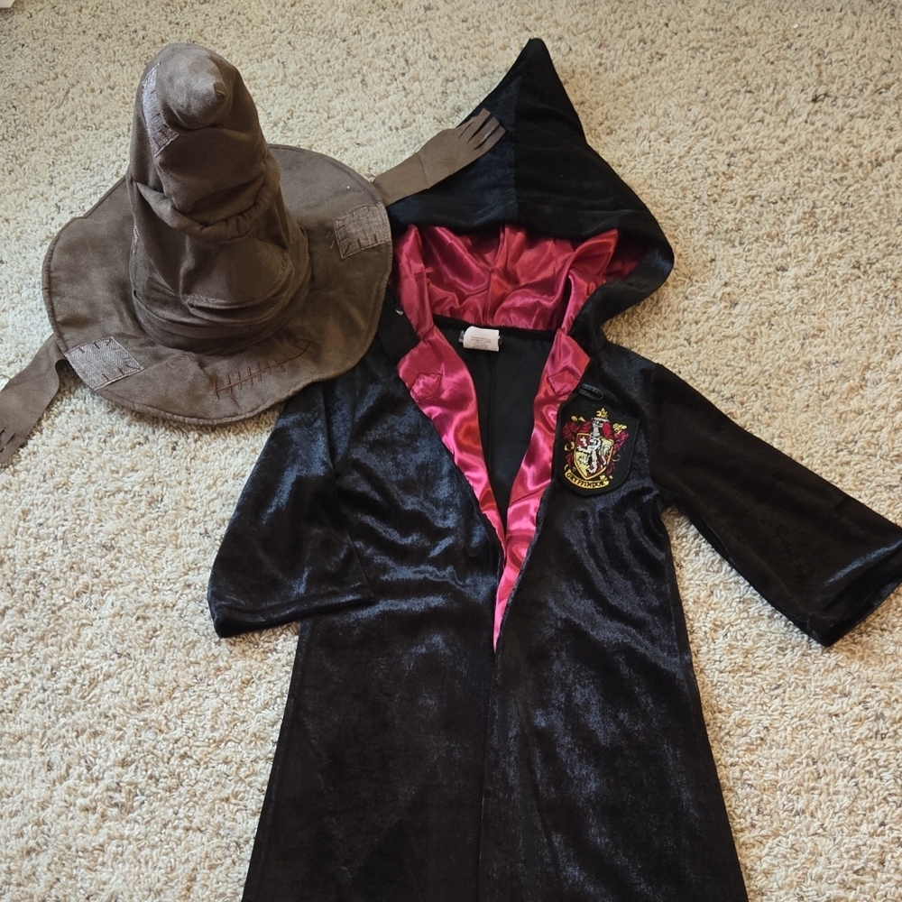 Kids Wizard Costume with Hat - Black and Pink